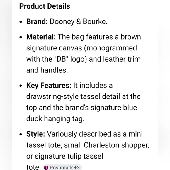 Dooney & Bourke Signature Tulip Tassel Monogram Tote. EUC - Picture 17 of 17